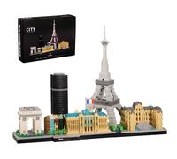 FULHOLPE Architecture Paris Model Building Set with Eiffel Tower and The Louvre Model, 3680 Pieces Mirco Bricks Model Set Nano Blocks Skyline Collection Construction Toy for Adults