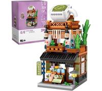 FULHOLPE Japanese Street Matcha Shop Building Blocks, 399Pcs Architecture Model Modular House Building Sets NOT Compatible with Major Brand