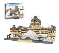 FULHOLPE Louvre Museum Model Building Blocks Kit, 3377 Pieces Landmark Architecture Mirco Bricks Model Set, Nano Blocks France Musée du Louvre Construction Toy Not Compatible with Major Brands