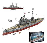 FULHOLPE Queen Elizabeth Class Battleship Building Blocks Set, 2277Pcs MOC WW2 Military Warship Model Bricks Construction Toy Compatible with Major Brands