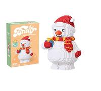 FULHOLPE Street View Christmas Snowman Bricks Model Set, 2715Pcs DIY Building Block Assembly Mini Particle Construction Toy - Not Compatible with Major Brands