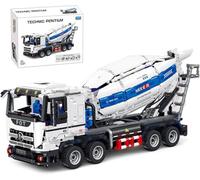 FULHOLPE Technology Concrete Mixer Truck Building Blocks Kit, 2.4G/APP Control Concrete Mixer with Motor, 2432 Pieces Truck Vehicle Building Set Compatible with Major Brands