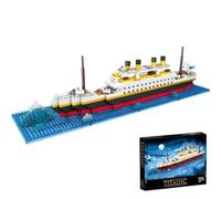 FULHOLPE Titanic Model Building Block Set, 1068Pcs Cruise Ship Titanic Boat Model Building Kit Compatible with Creator Expert 10294