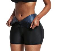 FULIER Sauna Sweat Shorts for Women Shapewear Leggings Body Shaper High Waisted Loss Weight Sport Pants Trainer Sweatsuit for Exercise Yoga Gym Thermo Pants for Women (L)
