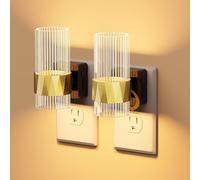 Fuligent Night Light Plug in Wall, Rotatable Night Light with Dusk to Dawn Sensor, 0-100LM Stepless Dimming, 2700K Soft Light, Modern Plug in Night Light for Hallway Bathroom Stair Bedroom Kids