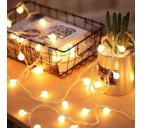 Fulighture Fairy Lights Battery Operated, 5m 16ft 40LED Ball Waterproof Globe String Light, 2 Lighting Modes, for Indoor Lighting, Bedroom, Wedding, Party, Christmas, Halloween, Valentine, Camping