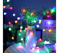 Fulighture Fairy Lights Battery Operated, 5M 40LEDs Ball Globe String Light, Waterproof Decoraction for Indoor Outdoor Lighting, Bedroom, Valentine, Wedding, Party, Christmas, Tree (Multi-Colour)