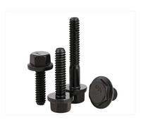 FULIMEI 10.9 Grade Carbon Steel Screw Flange Hexagon Screws With Bolt M6 M8 M10 M12 M14 M16 With Teeth Loose(M6X60 12pcs half)