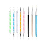 FULINJOY 5PCS Dotting Pens with 3 PCS Nail Painting Brushes, Nail Art Design Tools
