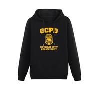 FULINYAN Mens Black Hoodies Gcpd Gotham City Police Dept Arkham Game Cotton Hoodies Long Sleeve Pullover Loose Hoody Sweatershirt Black XL