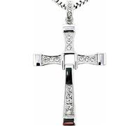 FULISONG Silver Fast And Furious Dominic Toretto Vin Diesel Cross Necklace Jewelry(70CM(28INS),22G(FOR BOYS))