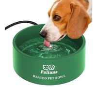 Fuliuna Heated Water Bowl, Green, 108 oz, Heated Pet Bowl for Dogs, Cats, Rabbits, Chickens, Ducks, Squirrels