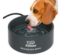 Fuliuna Outdoor Heated Pet Bowl with Chew Resistant Cord, Thermal Bowl Provides Drinkable Water in Winter for Dogs, Cats, Rabbits, Chickens, Ducks - 0.85 Gallon