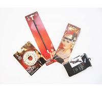 FULL 1920'S FLAPPER ACCESSORIES SET BEADS HEADBAND GLOVES & CIGARETTE HOLDER