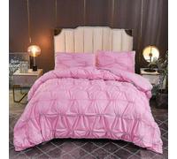 (Full 200*230cm, White) Quilt Sets 3 Pieces Bedspread Coverlet Set Comforter Breathable Ultra Soft Solid Color