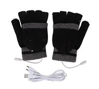 Full and Half Fingers Heating Gloves, USB Heated Fingerless Knitting Gloves with Double Sided Heating for Typing Gaming Laptop Use, Electric Warm Gloves for Winter Outdoor Activiti