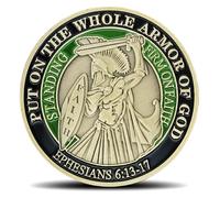 Full Armor of God Christian Challenge Coin - Ephesians 6:13-17 Inspirational Gift for Faith