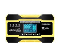 Full Automatic Car Battery Charger 12V 10A 24V 5A Smart Fast Charging For Lead Acid Battery Charger LCD Display(Yellow)