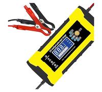 Full Automatic Car Battery Charger 7-Stage 12V 10A/24V 5A Smart Fast Charging Pulse Repair For Lead Acid LCD Display Powerful Rapid Charging(YELLOW)