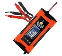 Full Automatic Car Battery Charger 7-Stage 12V 10A/24V 5A Smart Fast Charging Pulse Repair For Lead Acid LCD Display Powerful Rapid Charging(RED)