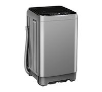 Full Automatic Washing Machine with LED Display, 10 Programs & 8 Water Levels Selections, 15.6Lbs for Home, RV, Camping, Apartment, Dorm - Grey