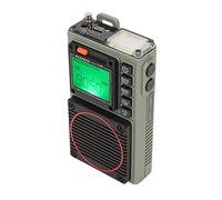 Full Band Radio, Portable Aircraft Band Radio Receiver, Bass Stereo SOS Alarm Portable Bluetooth Card Playback Retro FM VHF AM SW WB Radio with Flashlight