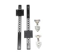 Full Bearing Drawer Slides Cabinet Door Plug-in Slide Rail Upturn Door Hinge Hidden Swing Slide Track(14 inch)(28 inch)