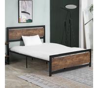 Full Bed Frame Twin Size Metal Bed w/ Headboard