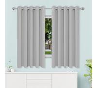 Full Blackout Curtains 160 x 260 cm Room Darkening Pencil Pleat Curtains & Drapes - Door for Bedroom, Kitchen, Nursery, Light Grey