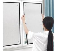 Full Blackout Sun Blocker Window Films,8mm Aluminium Foil Insulation Film,Heat Reflective Anti Uv Privacy Window Stickera,Window Glass Tint Film With Suction Cups,Removable,W×H-55 * 100cm(22 * 39in)
