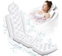 Full Body Bath Pillow for Bathtub, Thick Bathtub Cushion with Laundry Bag, Luxury Tub Pillow for Bath for Headrest Neck and Back Support White 63" x 16"