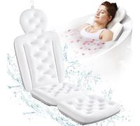 Full Body Bath Pillow for Bathtub, Thick Bathtub Cushion with Laundry Bag, Luxury Tub Pillow for Bath for Headrest Neck and Back Support White 56" x 16"