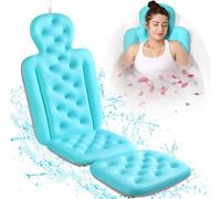 Full Body Bath Pillow for Bathtub, Thick Bathtub Cushion with Laundry Bag, Luxury Tub Pillow for Bath for Headrest Neck and Back Support Ocean Blue 56" x 16"