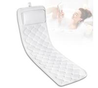 Full Body Bath Pillow with Laundry Bag-Waterproof Bath Pillows for Head, Neck, and Back Support. Luxury Bath Cushion Gifts and Bath Accessories for Women enhance the Bathing Experience