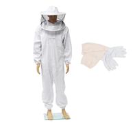 Full Body Beekeeping Clothes Professional Beekeepers Suit Anti-bee Protection Equipment Beekeeping Suit Safty Veil Hat ,Full Protection(L)