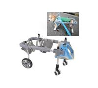 Full Body Dog Wheelchair with Wheels, Aluminum Doggie Cart for Front/Back Legs Rehabilitation, Assisted Walk Device for Small Medium Large Pet(XS)