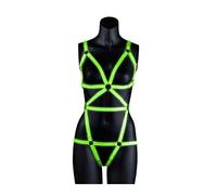 Ouch! Neon Green/Black S/M Full Body Harness - Adults, Couples, Relationship - Female - Harness - 3