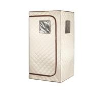 Full Body Home Steam Sauna Set 4L Large Steam Pot One Person Sauna Spa with Time Temperature Remote Control Detox Therapy Efficient Heating(Beigebrown)