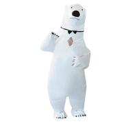 Full Body Inflatable White Polar Bear Costume Funny Blow up Animal Costumes Cosplay Party Festival Costume Funny Inflatable Costume Cosplay Air Blow Up Suit for Carnival Theme Party