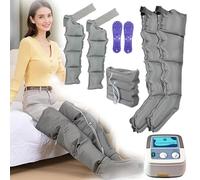 Full Body Lymphatic Drainage Massager, 4/6 Cavity Electric Air Compression Massager Machine, Electric Compression Boots, Calf Massagers, Adjustable Pressure, Pain Relief (4 Chambers 2 arms + 2 le