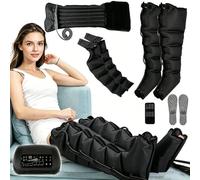 Full Body Lymphatic Drainage Massager Pressotherapy 6 Chambers, Electric Air Compression Machine for Leg Waist Arm, Improve Blood Flow Pain Relief for Lymphedema Lipedema Home Recovery Treatment