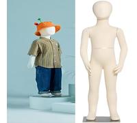 Full Body Mannequin for Size 1-12 Kids, Realistic Flexible Mannequin Full Body with Adjustable Detachable Head & Arms, Stainless Steel Base Dress Form(13 years old)