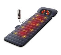 Full body massage bed with shiatsu neck massage pillow, 10 vibration motors and 4 heating pads for back pain relief