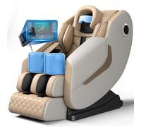 Full Body Massage Chair Recliner with Extended SL Track, Zero Gravity & Eye Massager, AI Body Scan, 3D Shiatsu Massage with Heat, Bluetooth Speaker, Pre-Assembled, LCD Touch Screen(Beige)