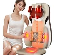 Full Body Massage Chair with Heat, 3D Shiatsu Neck and Back Massager for Chair, with 10 Sets of kneading Heads, Chair Massager for Home or Office Chair use, Gifts for Women,Men Beige
