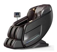 Full-Body Massage Chair with Lumbar Heat Therapy and Foot Rollers, Featuring A Space-Saving Design for Living Rooms.(Brown)