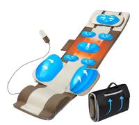 Full Body Massage Mat, 3D Body Stretching & Lumbar Traction, Back Heating, Traction Up & Down, Curve Stretch, Twist Left & Right, 4 Modes 3 Intensities 3 Heat Levels, PU Leather, Foldable, Fit 5'1-6'1