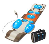 Full Body Massage Mat, 3D Body Stretching & Lumbar Traction, Back Heating, Traction Up and Down, Curve Stretching, Left & Right, 4 Modes, 3 Intensities, 3 Heat Levels, PU Leather, Foldable,