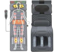Full Body Massage Mat Multifunctional Electric Heated Massage Chair Back Pad with Heat 20 Heads Vibrating Massage Mattress Pad for Back Lumbar Leg Pain Relief,Foldable Storage