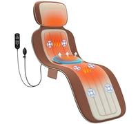 Shiatsu Full Body Massage Mat with Heat, Movable Shiatsu Neck Massager, 3D Lumbar Traction & Relaxation, 6 Vibrating Motors, for Stress Relief, Adjustable Waist to Fit 5'0-6'2, Foldable & Portable